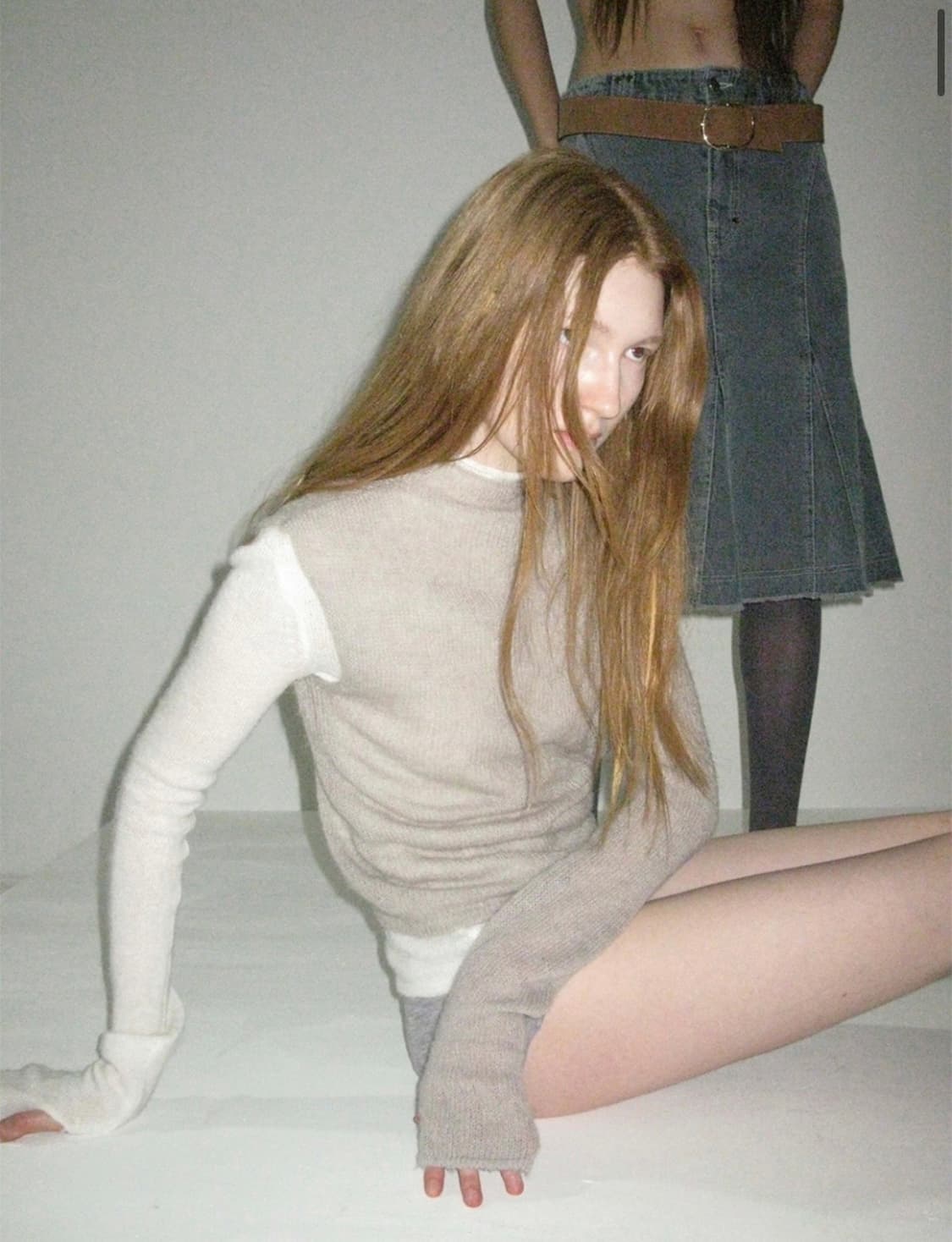 파르티멘토우먼 더블 레이어 모크넥 니트 탑 상품이미지5