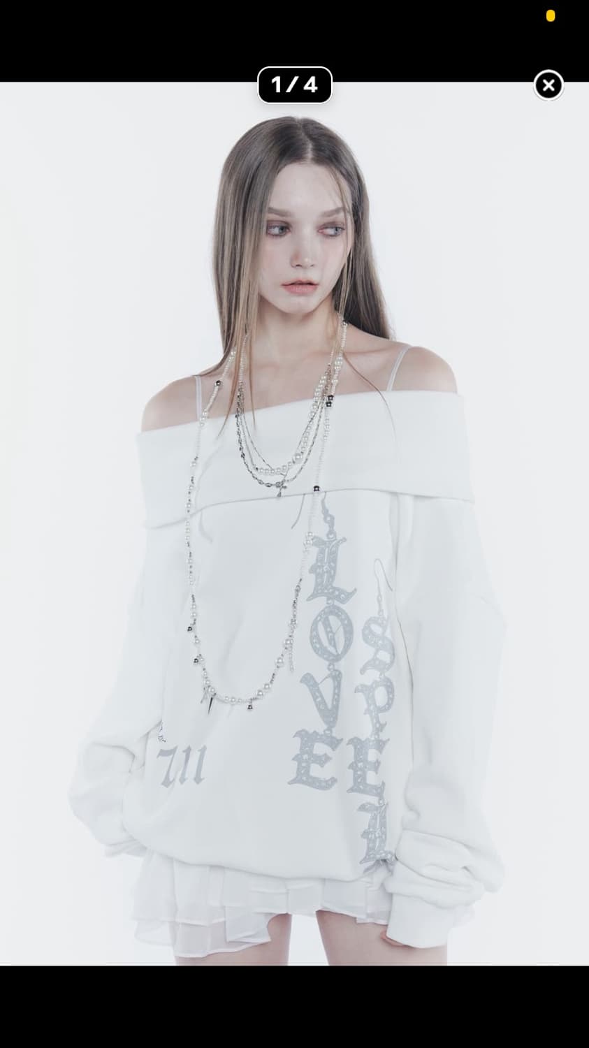 페인오어플레져 오프숄더 스웻셔츠 새상품 4/20까지만판매 상품이미지1