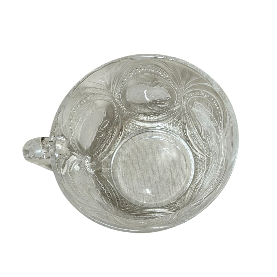 70s 로즈 릴리프 화이트 글라스 컵 상품이미지2