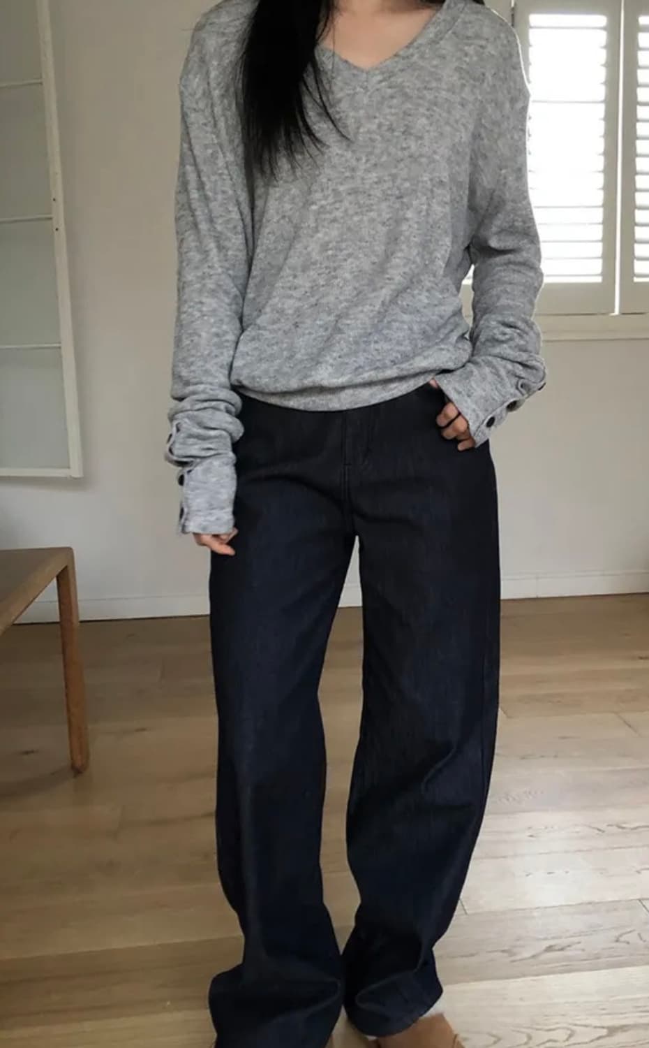 빈즈 브이넥 니트 긴소매 상품이미지2