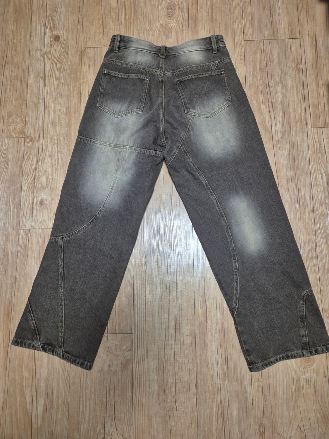 [트래블] 절개 워싱 데님 팬츠 샌드 브라운 상품이미지5