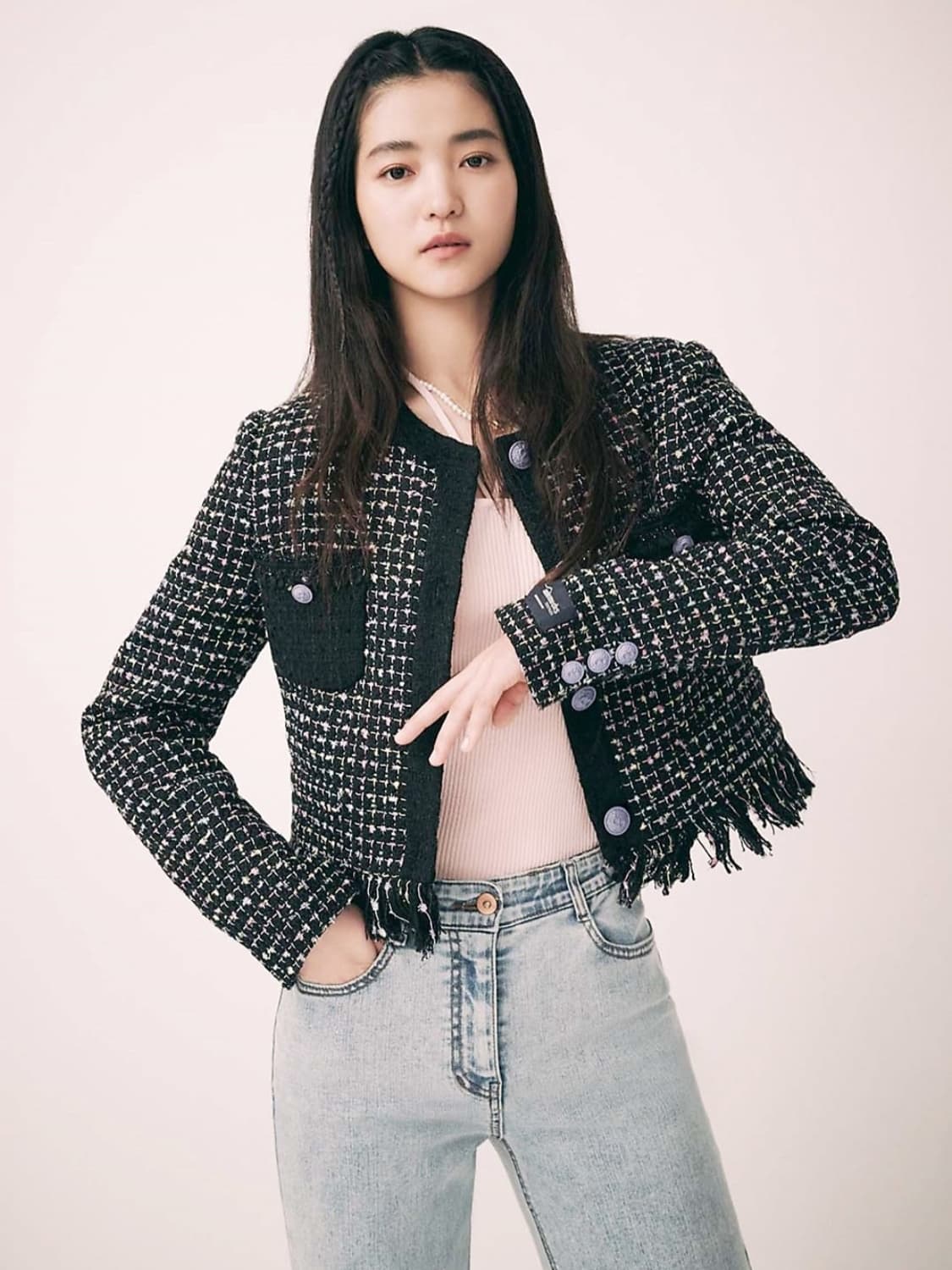 잇미샤 크롭 트위드자켓 55사이즈 상품이미지4