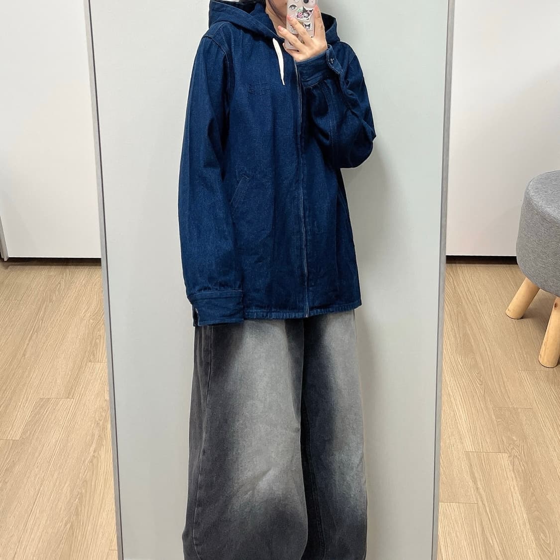 스투시 자수로고 데님 후드 자켓 상품이미지2