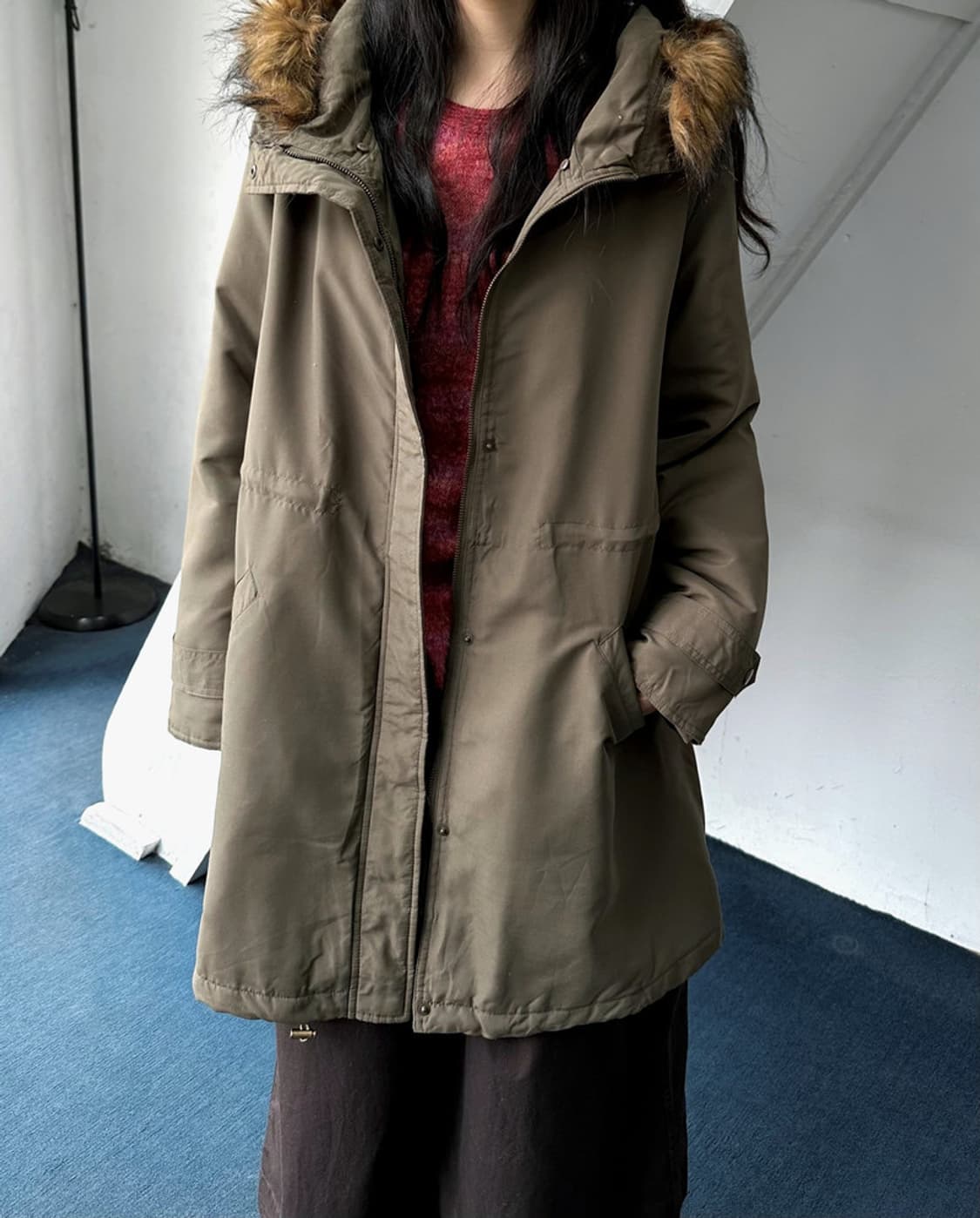 2way fur trimming mil design coat 상품이미지8