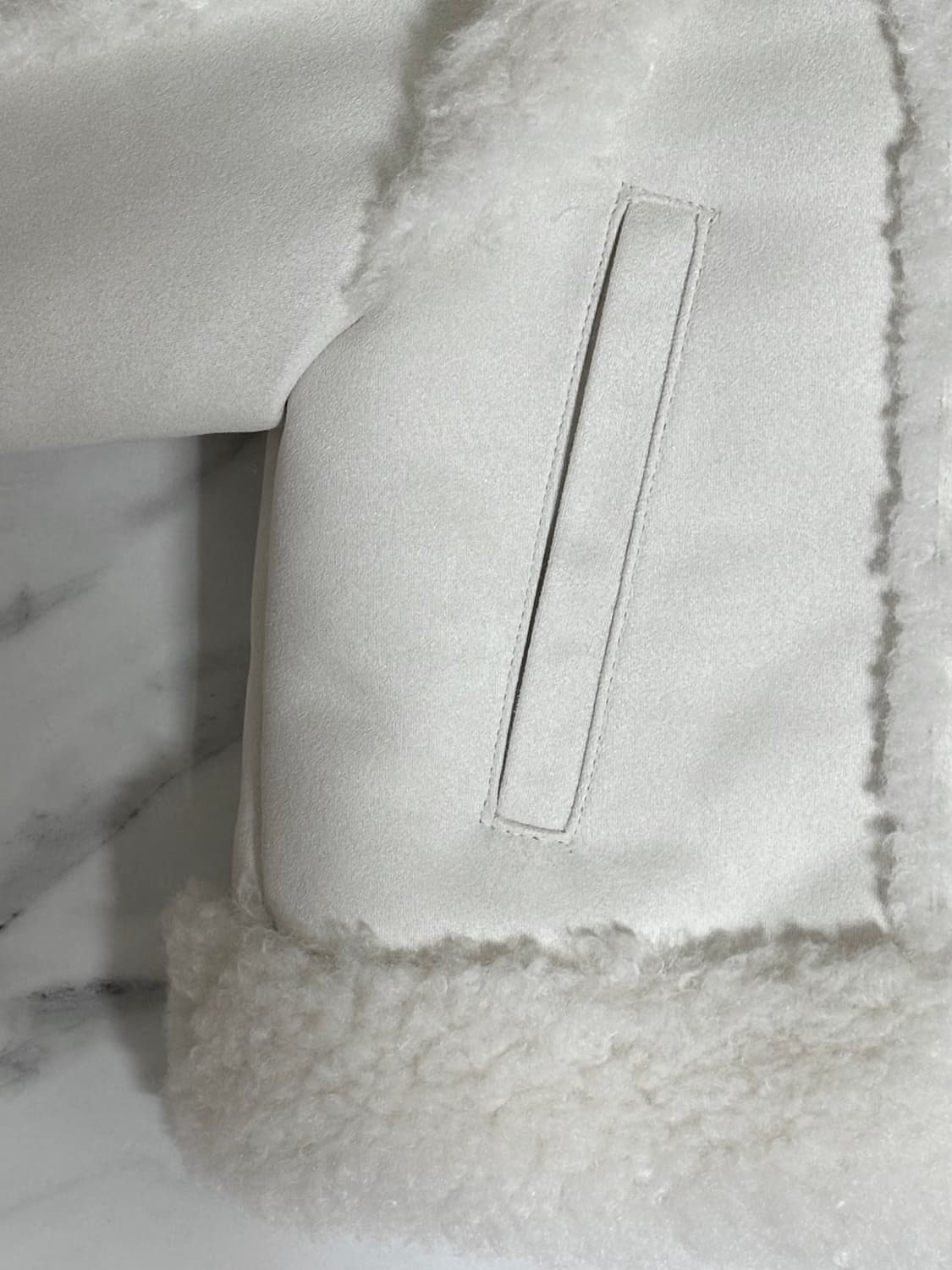 쓰리타임즈 - 베이비 후디 퍼 코트 아이보리 상품이미지8