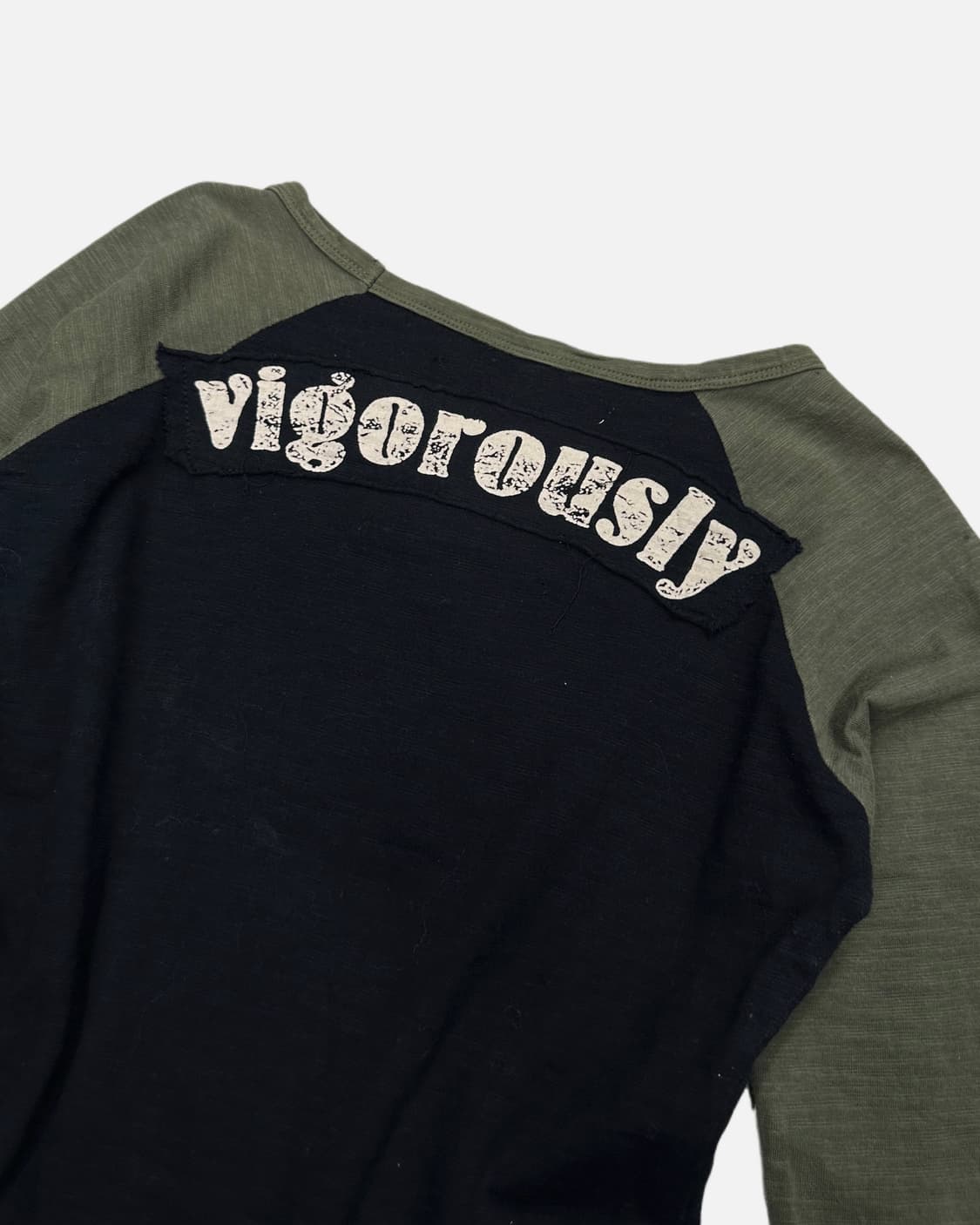 patch skull khaki raglan t 상품이미지7