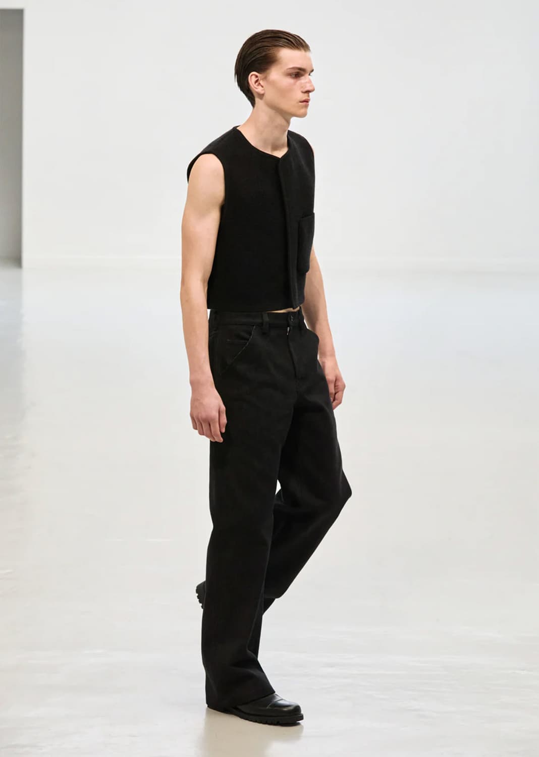 Gabardine Trousers Black Rustic 상품이미지3