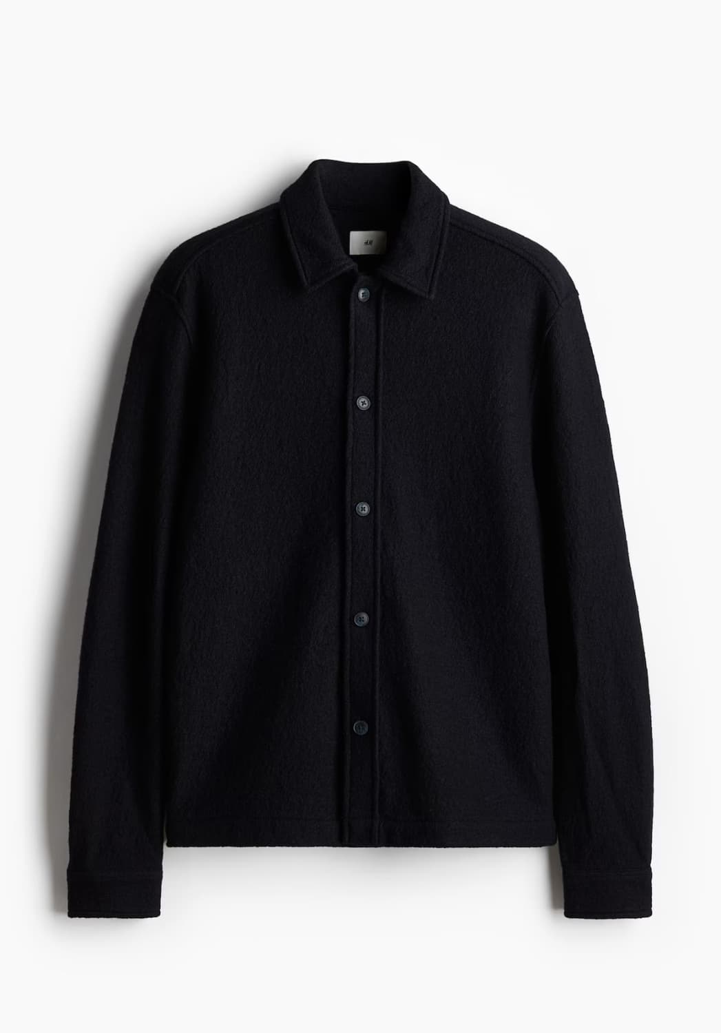 구매] H&M 울 블렌드 오버셔츠 레귤러핏 네이비 블루 123142600 상품이미지1