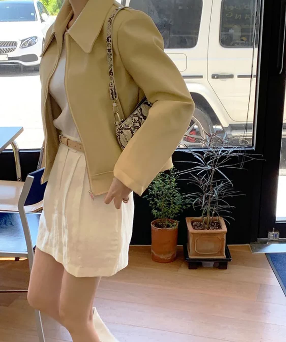 옐로우 레더자켓 상품이미지2