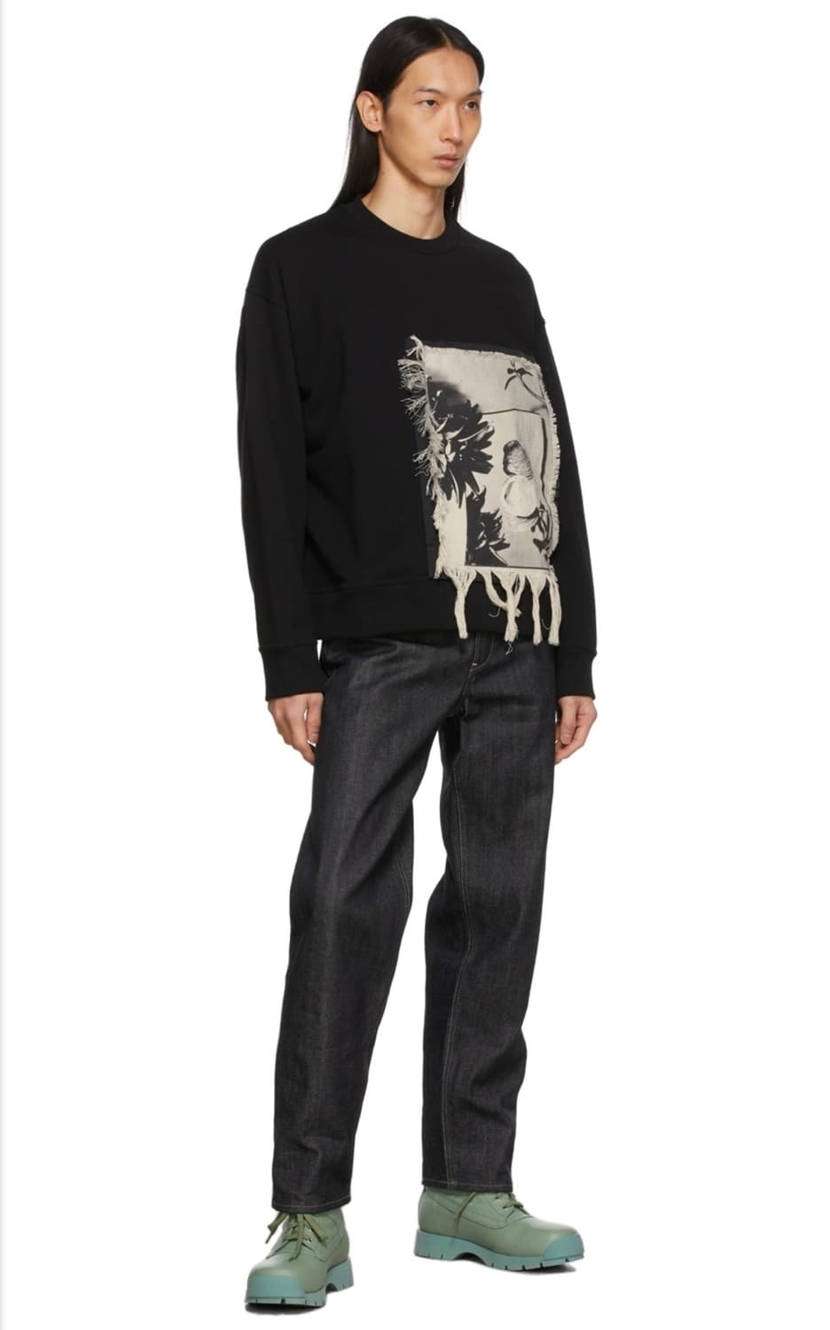 질샌더 그래픽 패치워크 프린지 맨투맨 상품이미지3