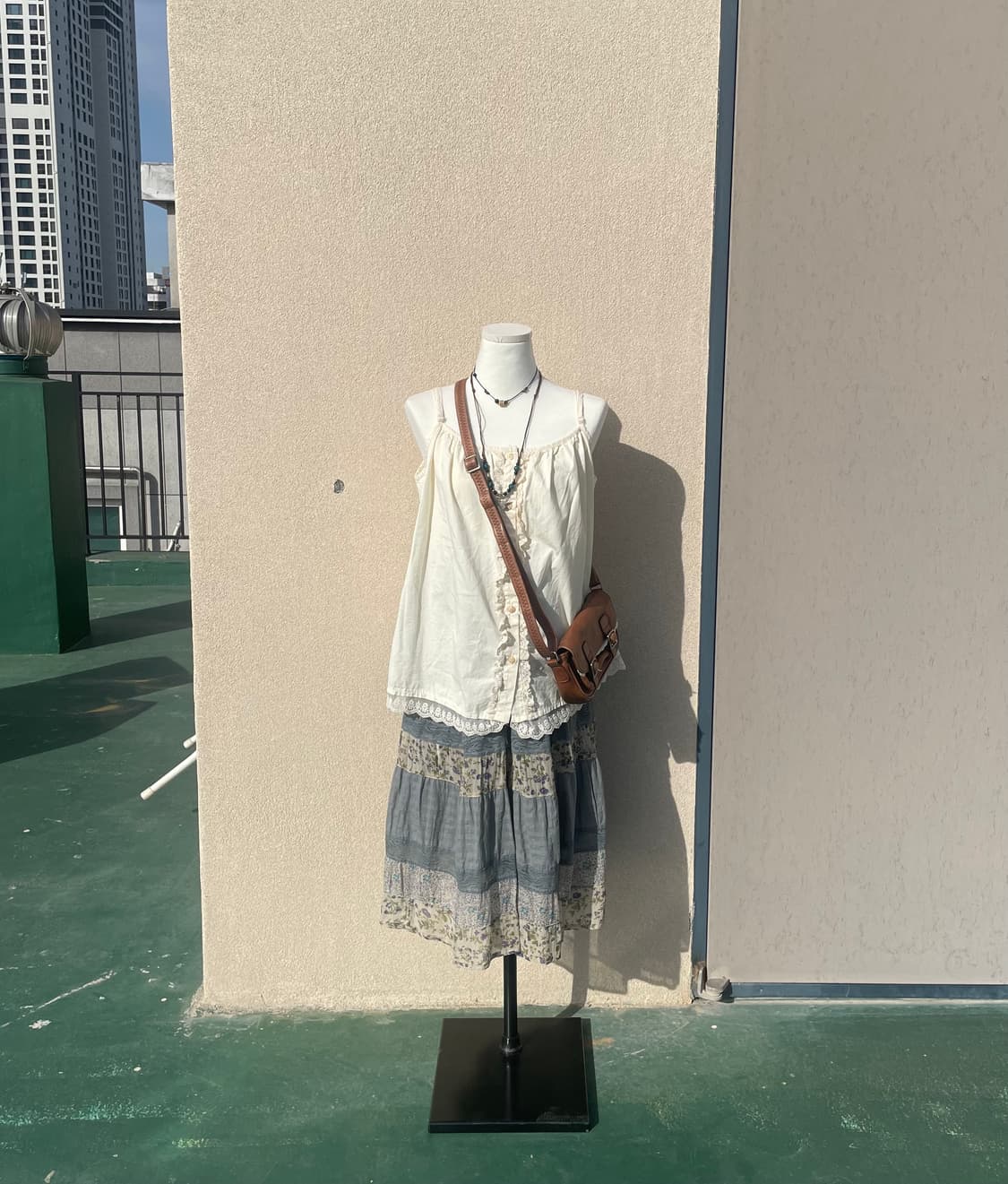 모리걸 체크블라우스+나시 상의세트 상품이미지4