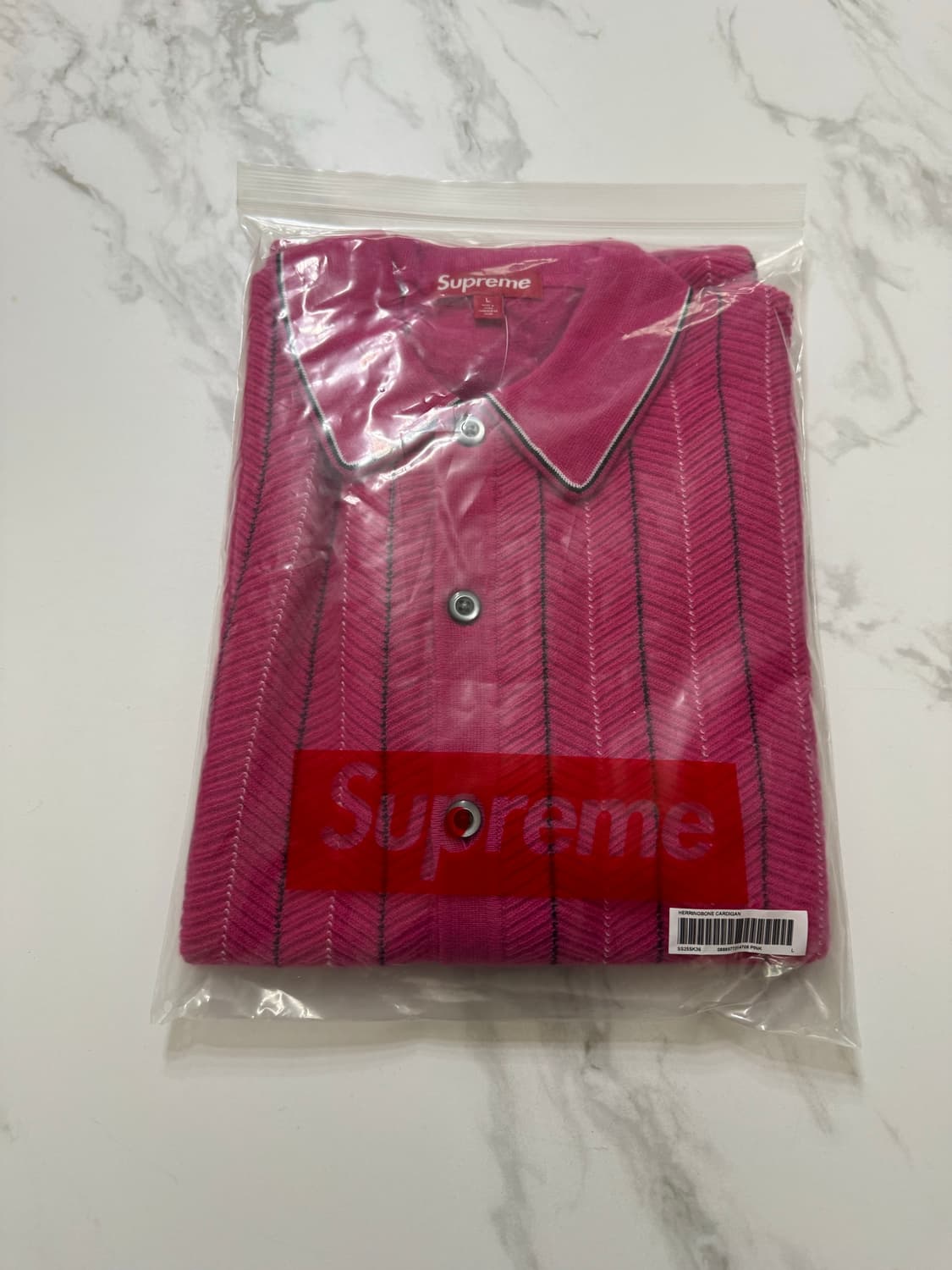 [L]슈프림 헤링본 가디건 핑크 - 25SS 상품이미지2