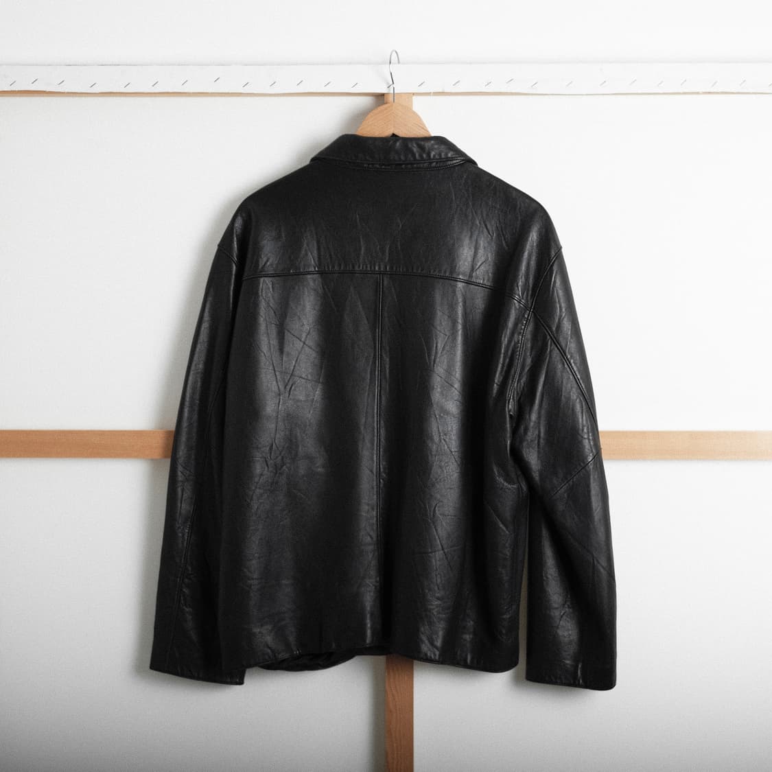 골든베어 야후(Yahoo)별주 블랙 레더 자켓 L(105)사이즈 상품이미지7