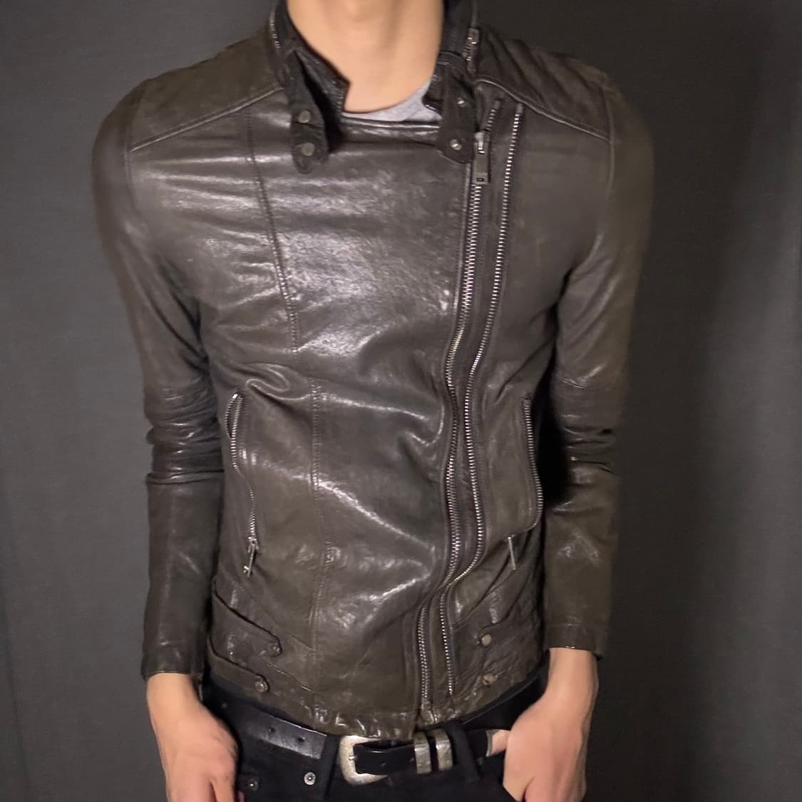 opium lamb skin leather jacket 상품이미지5
