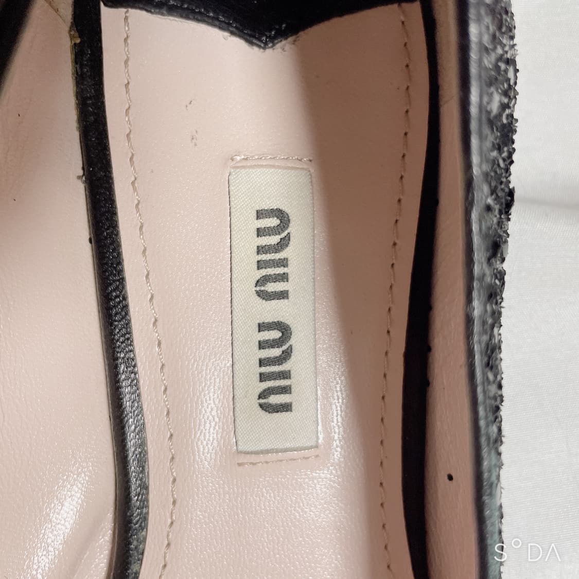 미우미우 블랙 글리터 메리제인 플랫 슈즈 구두 상품이미지5