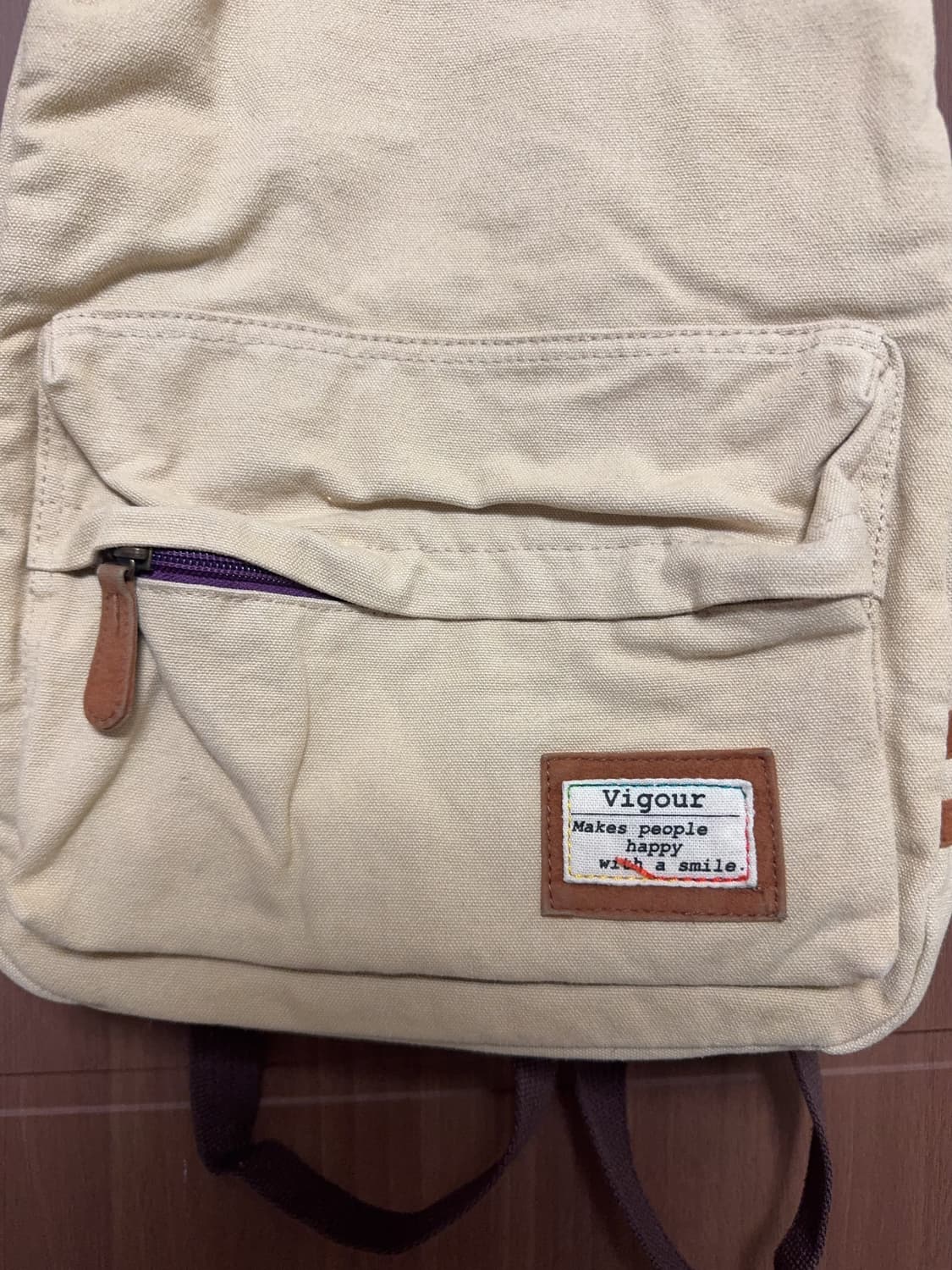 일본 빈티지 모리걸 베이지 돼지코 백팩 모리 가방 상품이미지2