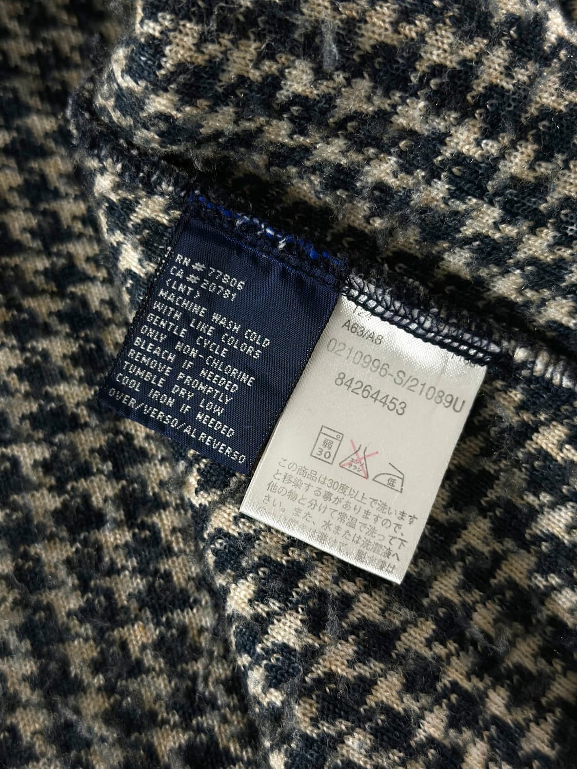 90s 빈티지 타미 힐피거 usa 부클 하운드 체크 하프 집 풀오버 상품이미지9