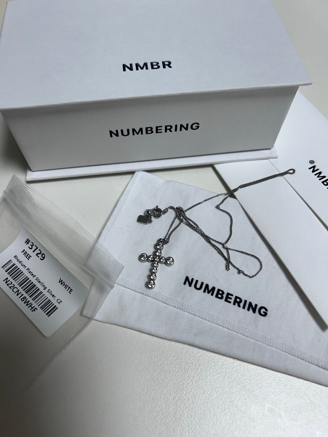 넘버링 numbering 3729 목걸이 실버 상품이미지2