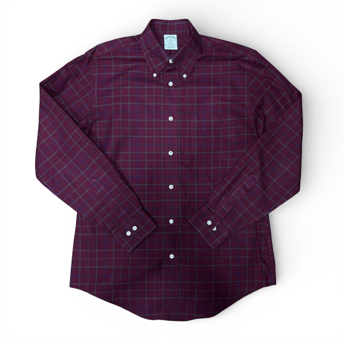 M 브룩스브라더스 버건디 체크셔츠 상품이미지1