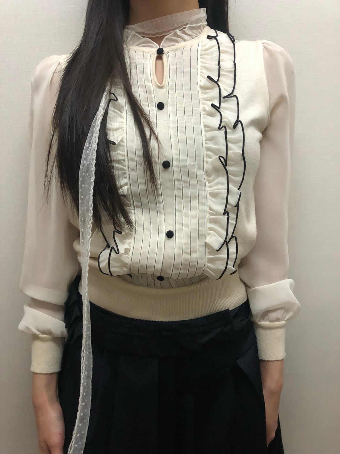 빈티지 화이트 프릴 블라우스 상품이미지1