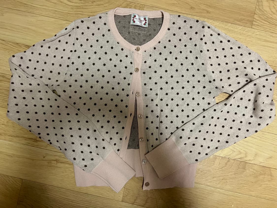 스컬프터 도트 가디건 상품이미지2