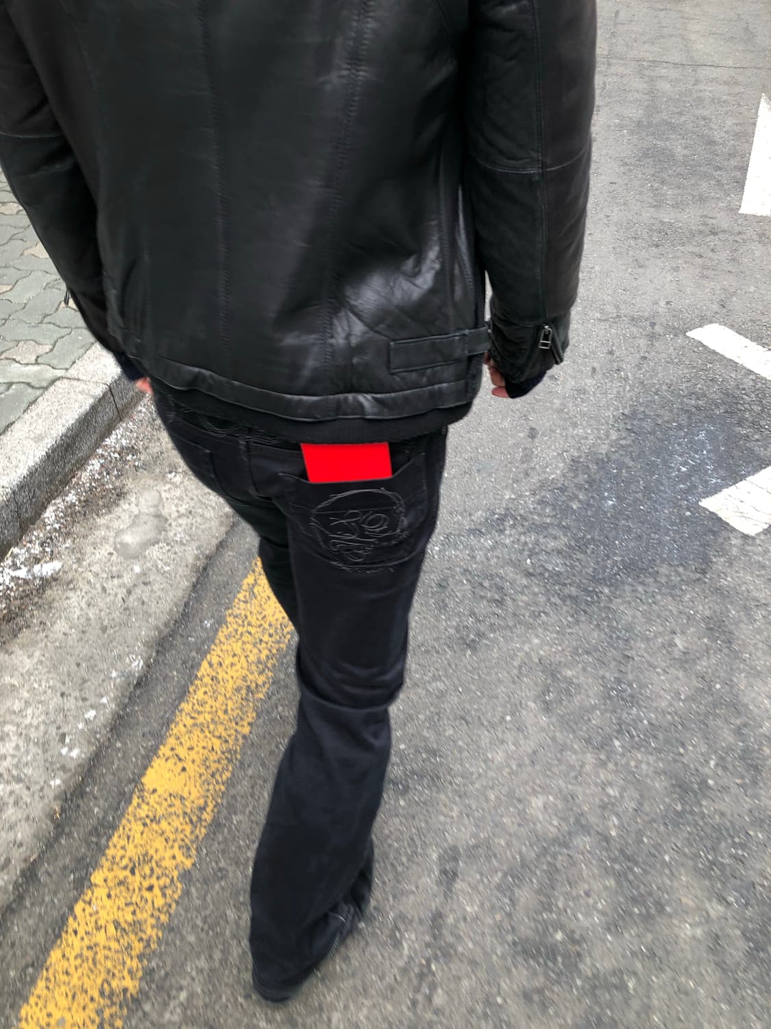 디젤 스컬 자수 블랙진 상품이미지4