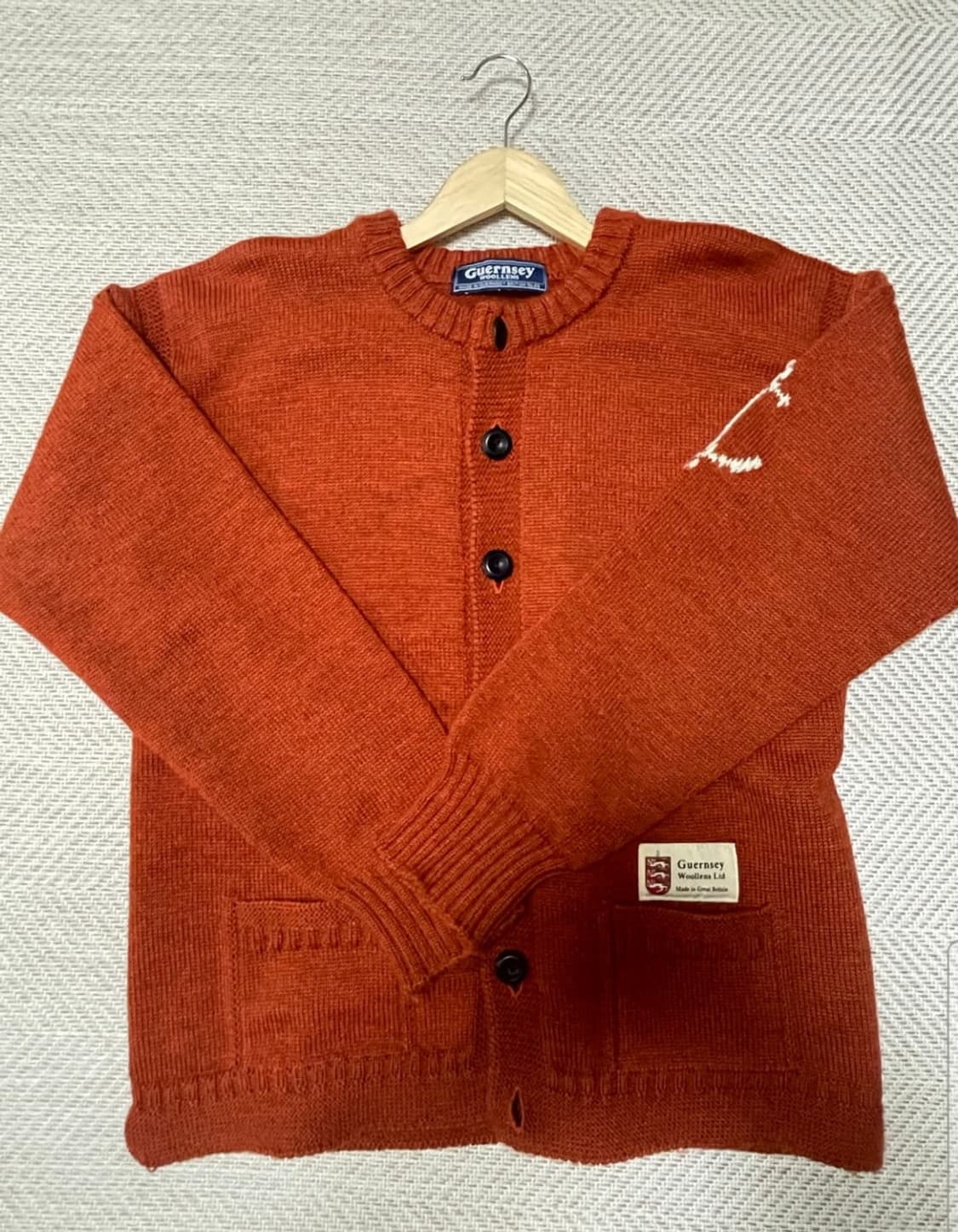 [42] 피셔맨 홀가먼트 가디건 -번트 오렌지 상품이미지1