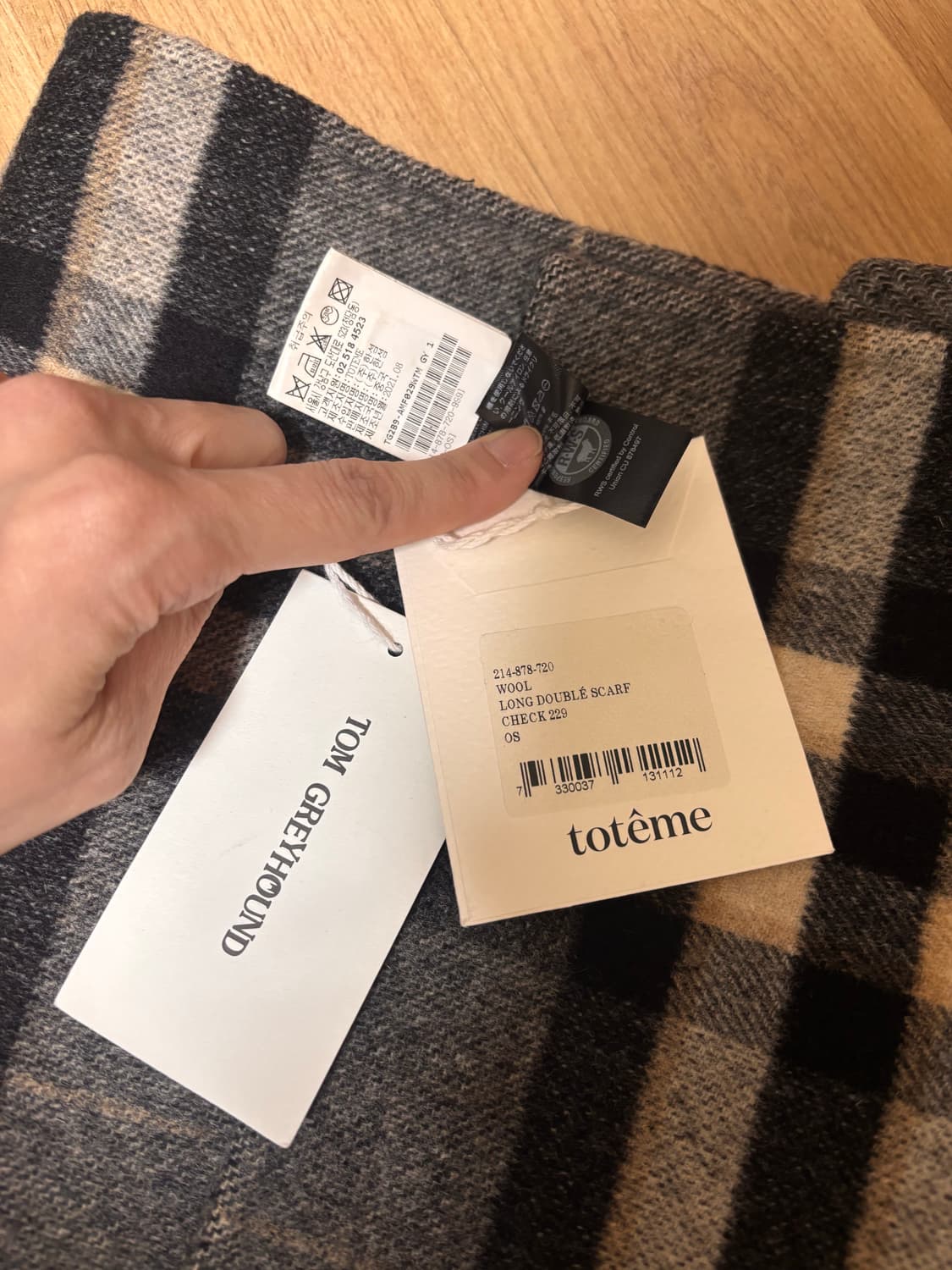 토템 체크 머플러 + 한섬 편집샵 장갑 톰그레이하운드  상품이미지3