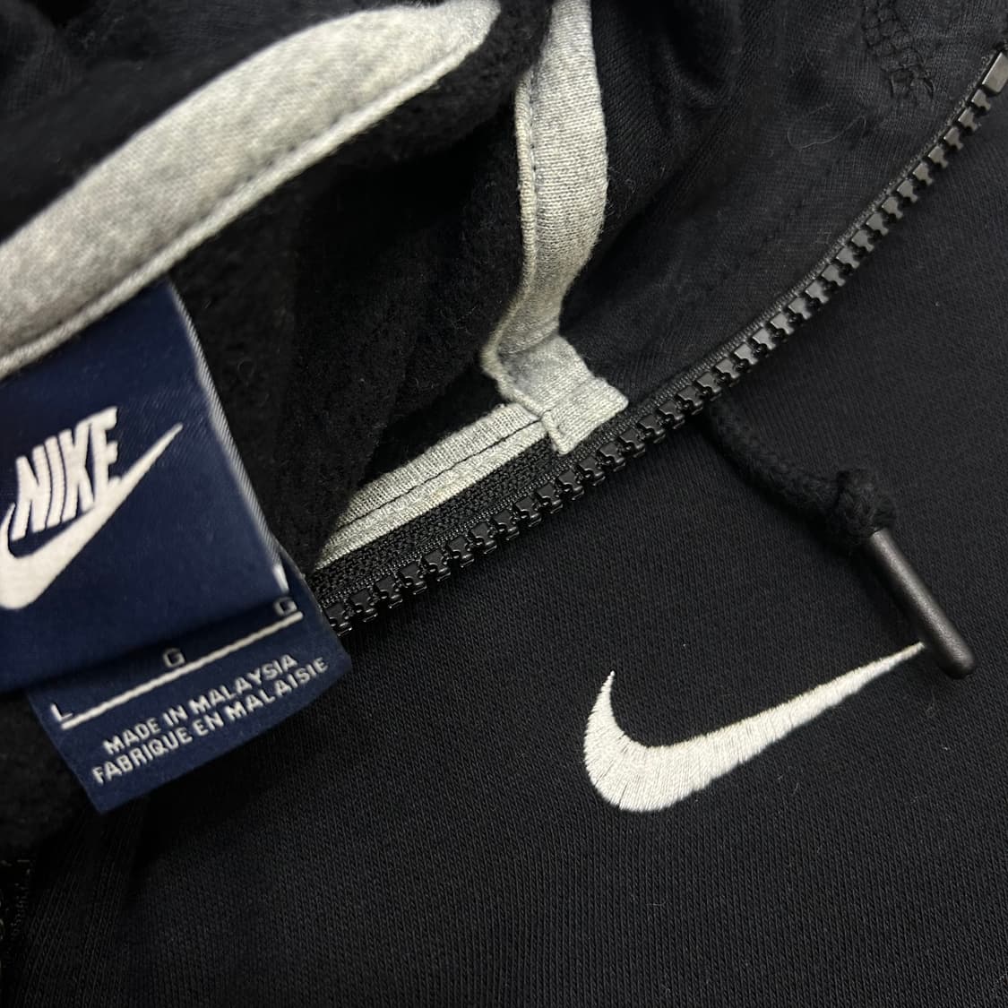 [실측XL]나이키 스우시 후드집업/기모/블랙 상품이미지6