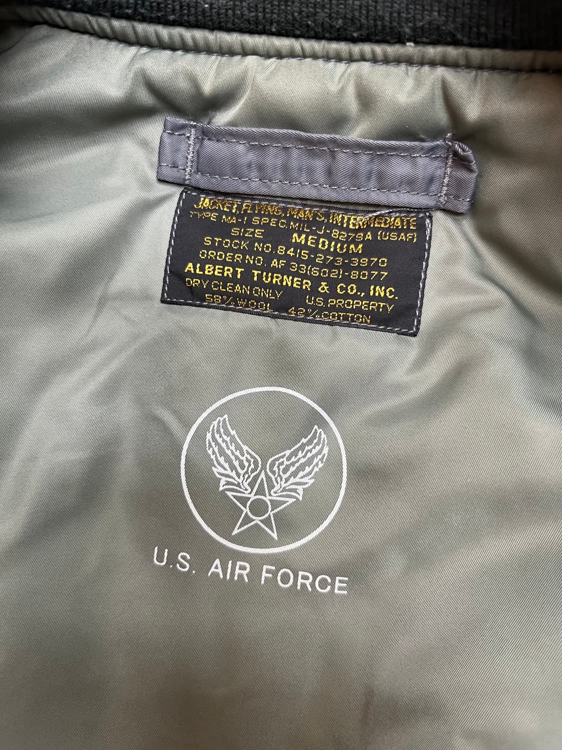 토이즈 맥코이MA-1 알버트 터너 M 상품이미지3