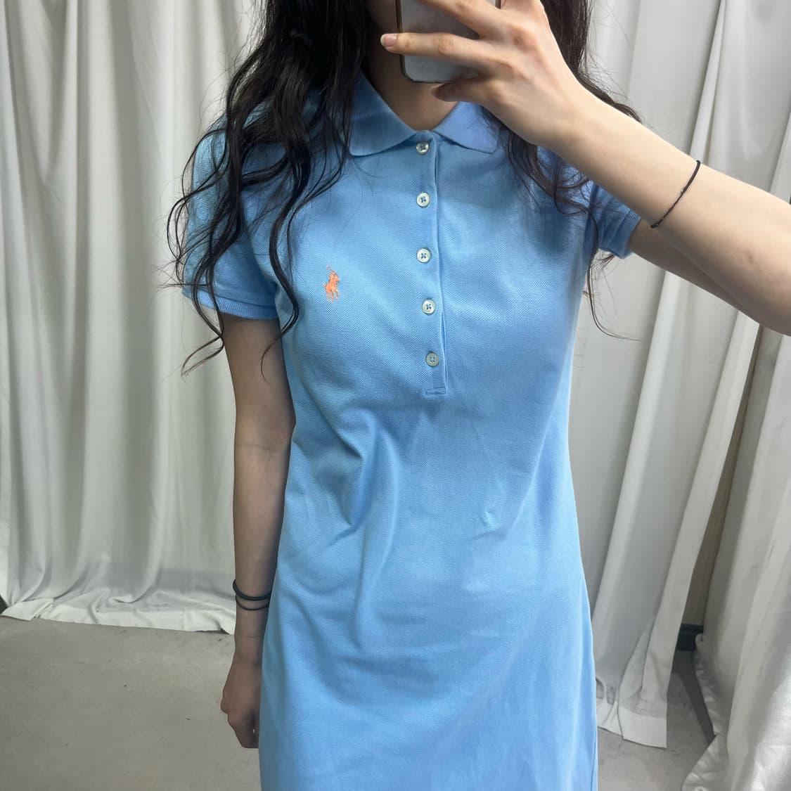 Polo skyblue collar one-piece 상품이미지3