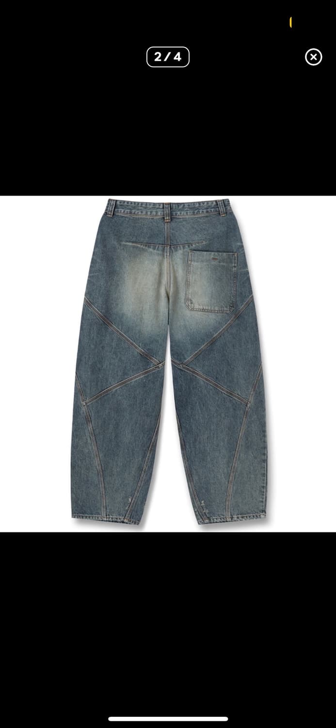 노운 bias tapered denim pants black 0 상품이미지3