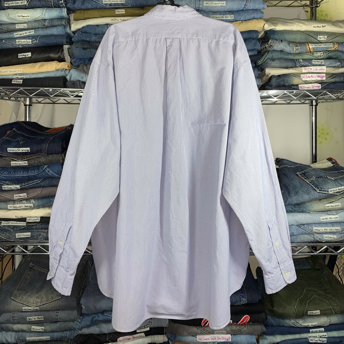 [2XL] 폴로 랄프로렌 벵골 스트라이프 투플라이 코튼셔츠 블레이크 상품이미지3