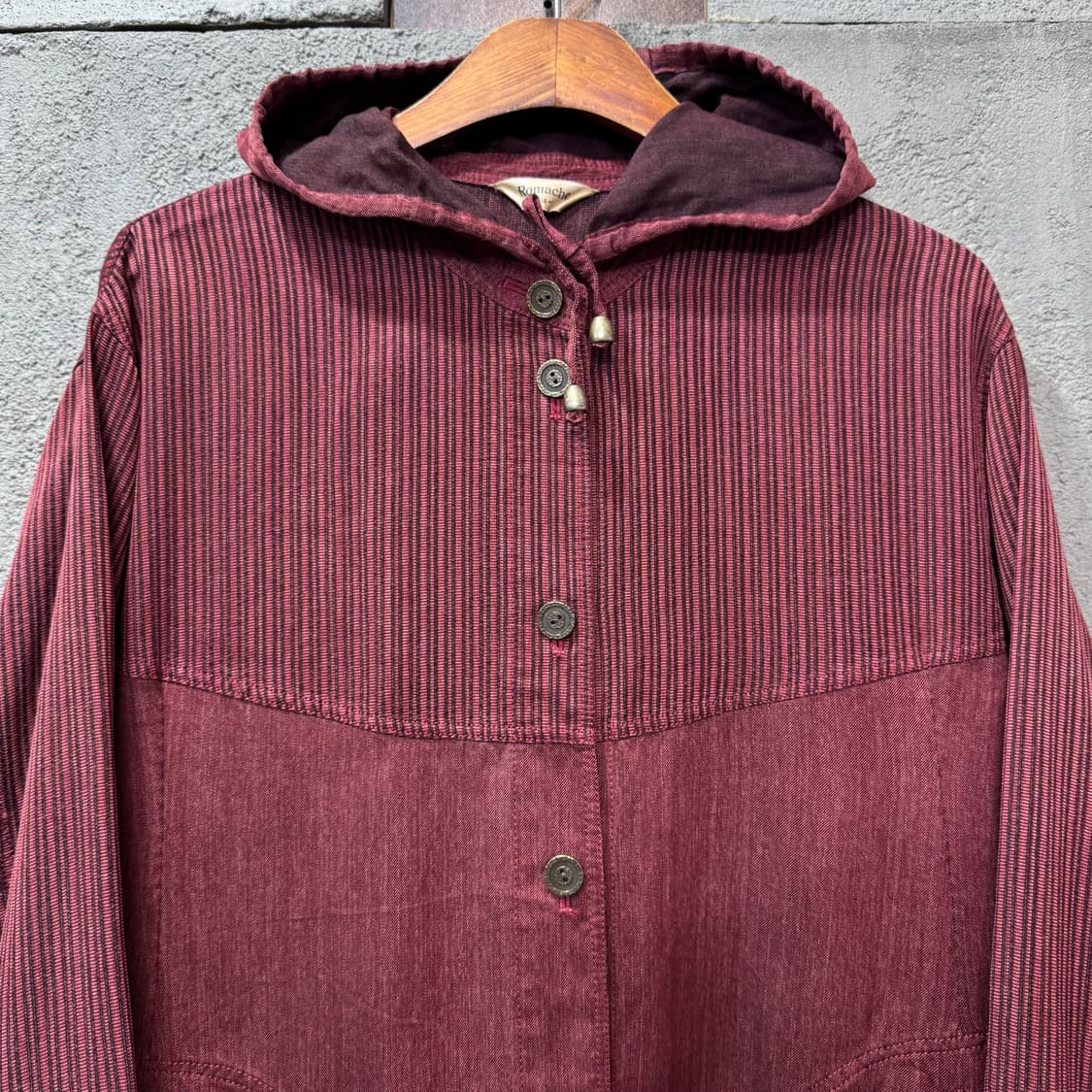 Romache 제팬 버건디 후드 셔츠 자켓 (L)   상품이미지3