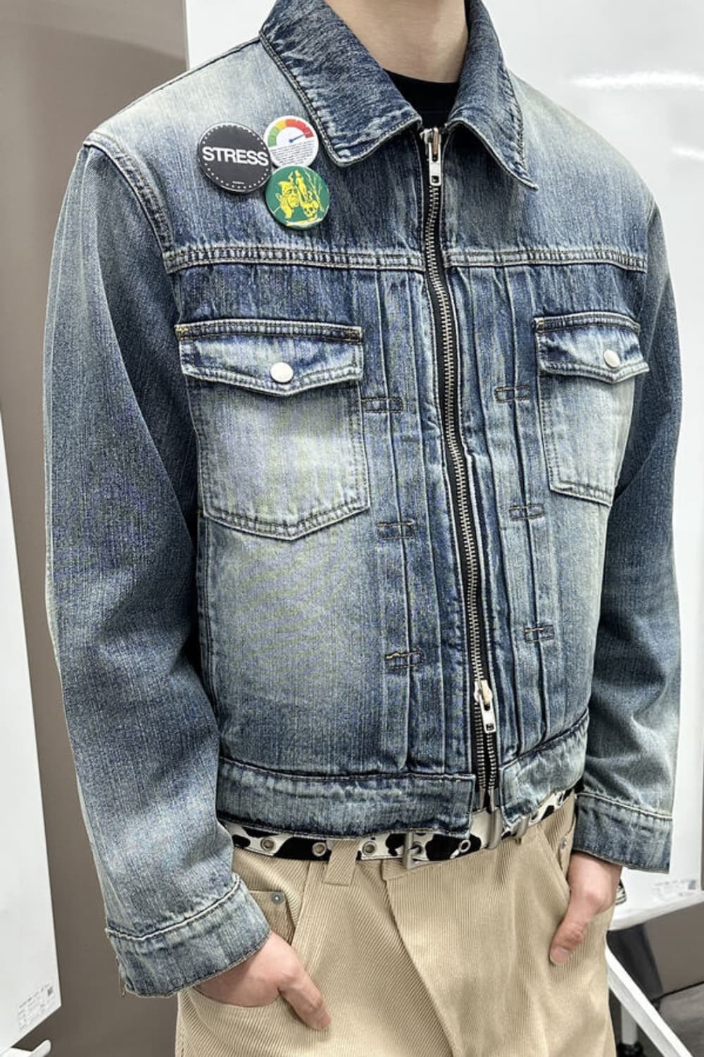카미엔 크롭 데님 트러커 자켓 3사이즈 상품이미지1