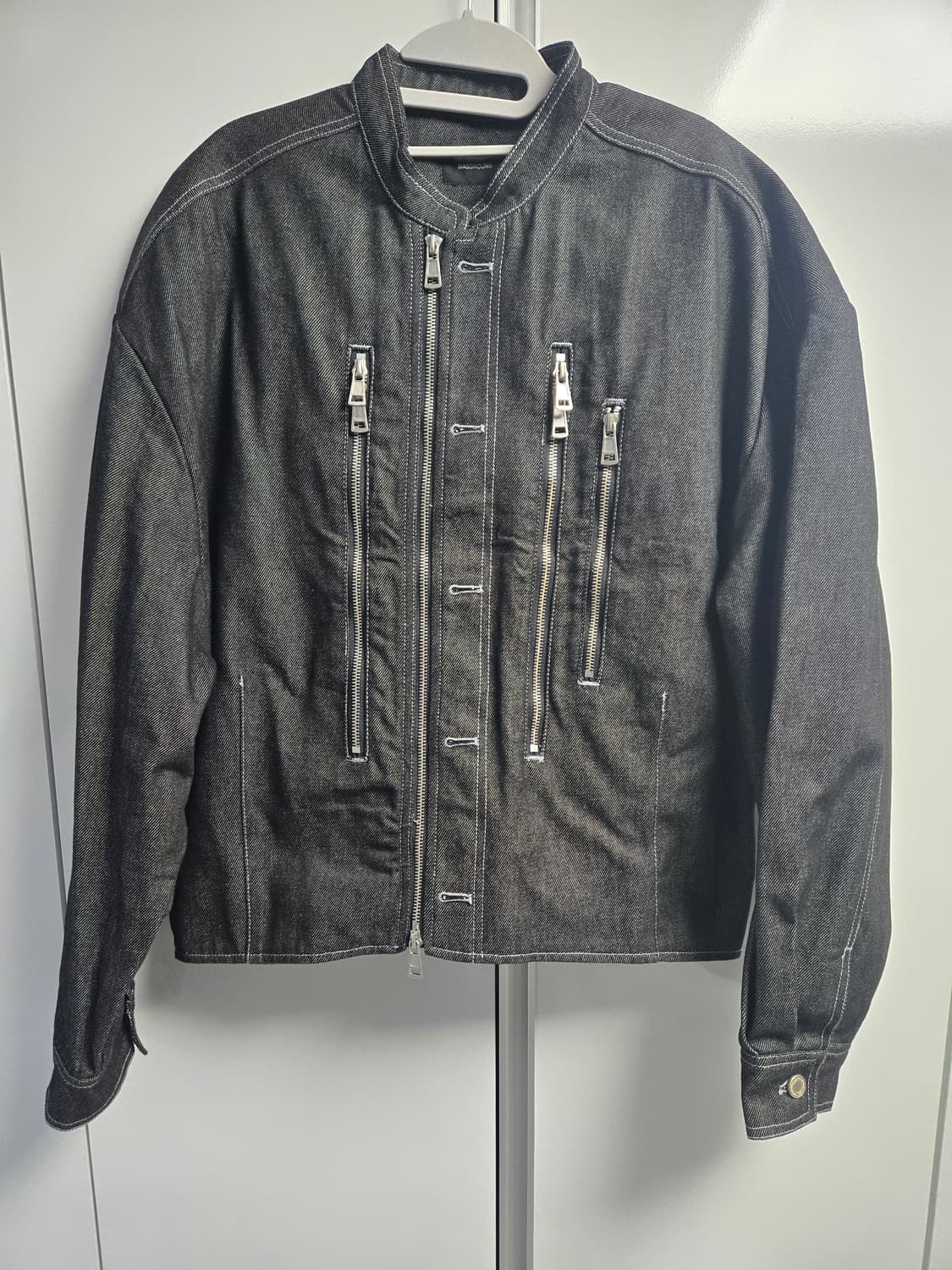 매스노운 하이넥 바이커 데님 자켓 상품이미지3