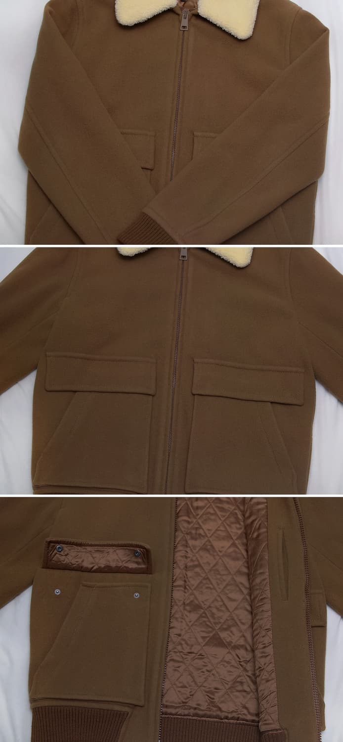아페쎄 (a.p.c) 브론즈 시어링 집업 봄버 울자켓 (M / 100) 상품이미지6