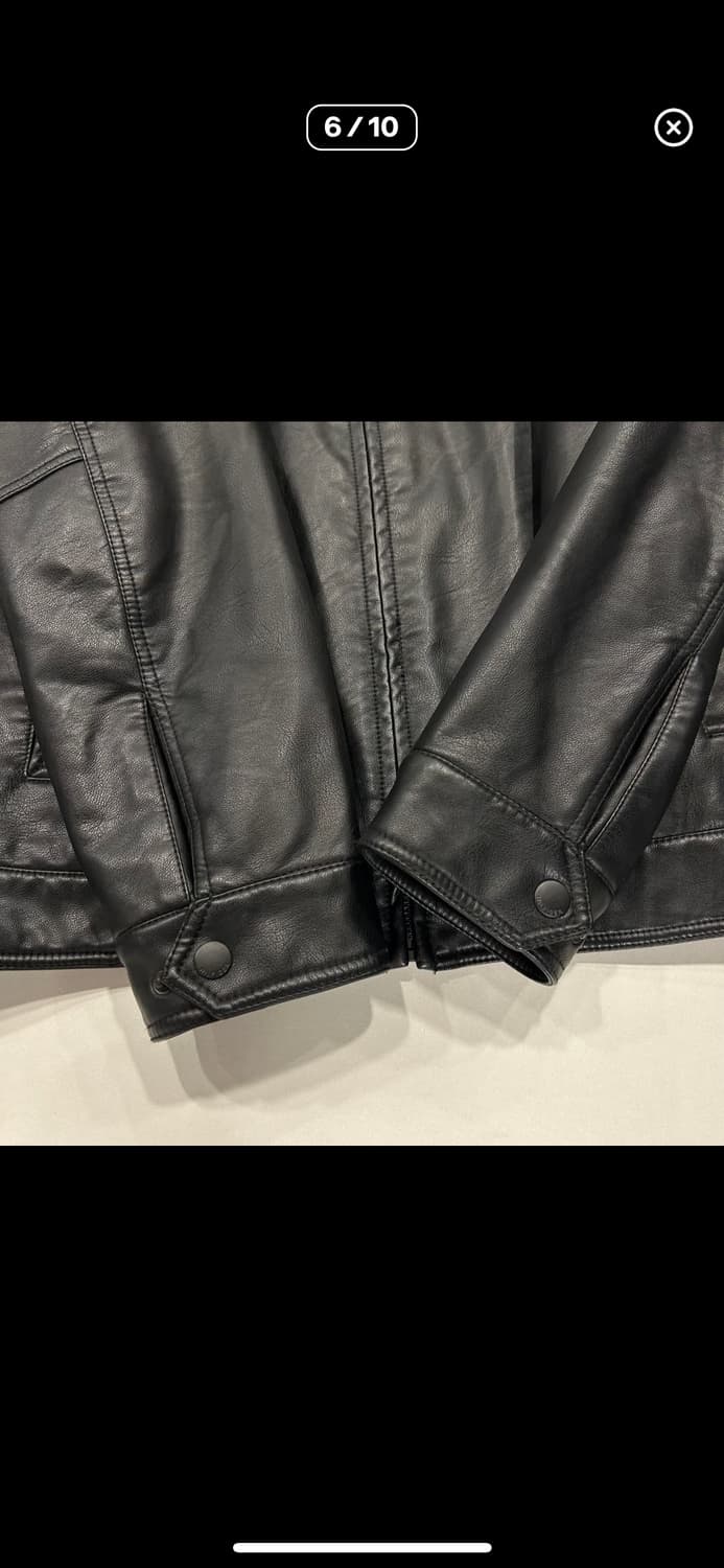 [L] 23FW 타미힐피거 싱글레더 가죽 자켓 블랙 상품이미지5