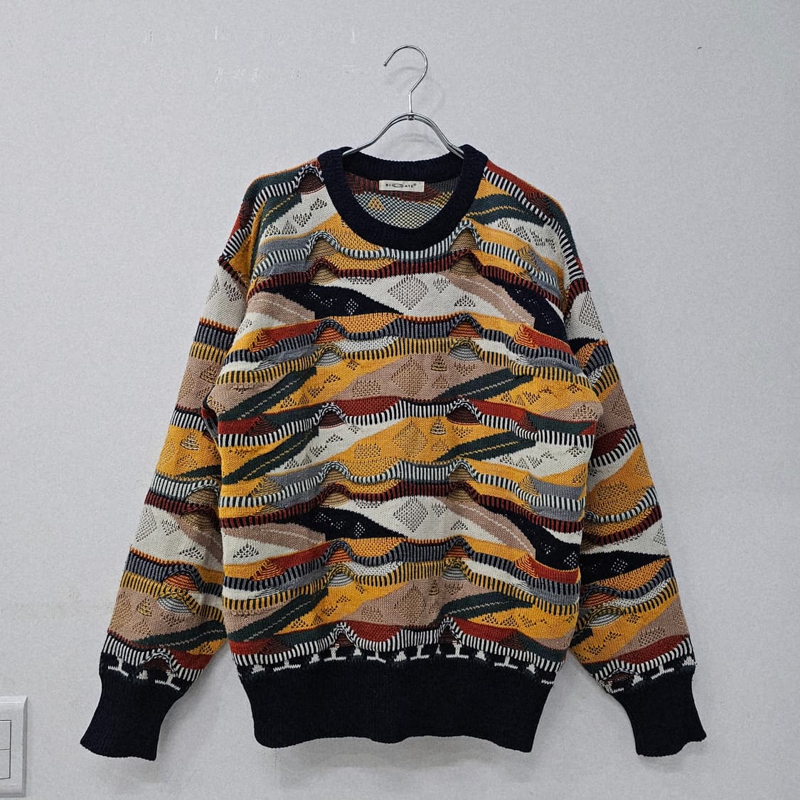 울혼방 멀티컬러 웨이브 빈티지 니트 상품이미지1