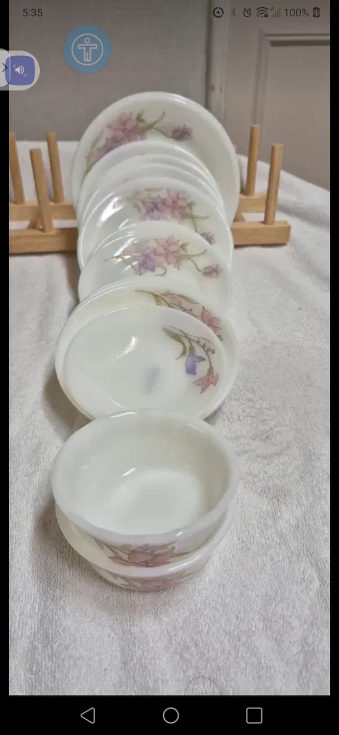 특가!(새제품. 수입브랜드.빈티지 식기류)Stony 밀크 꽃무늬 접시 & 상품이미지2