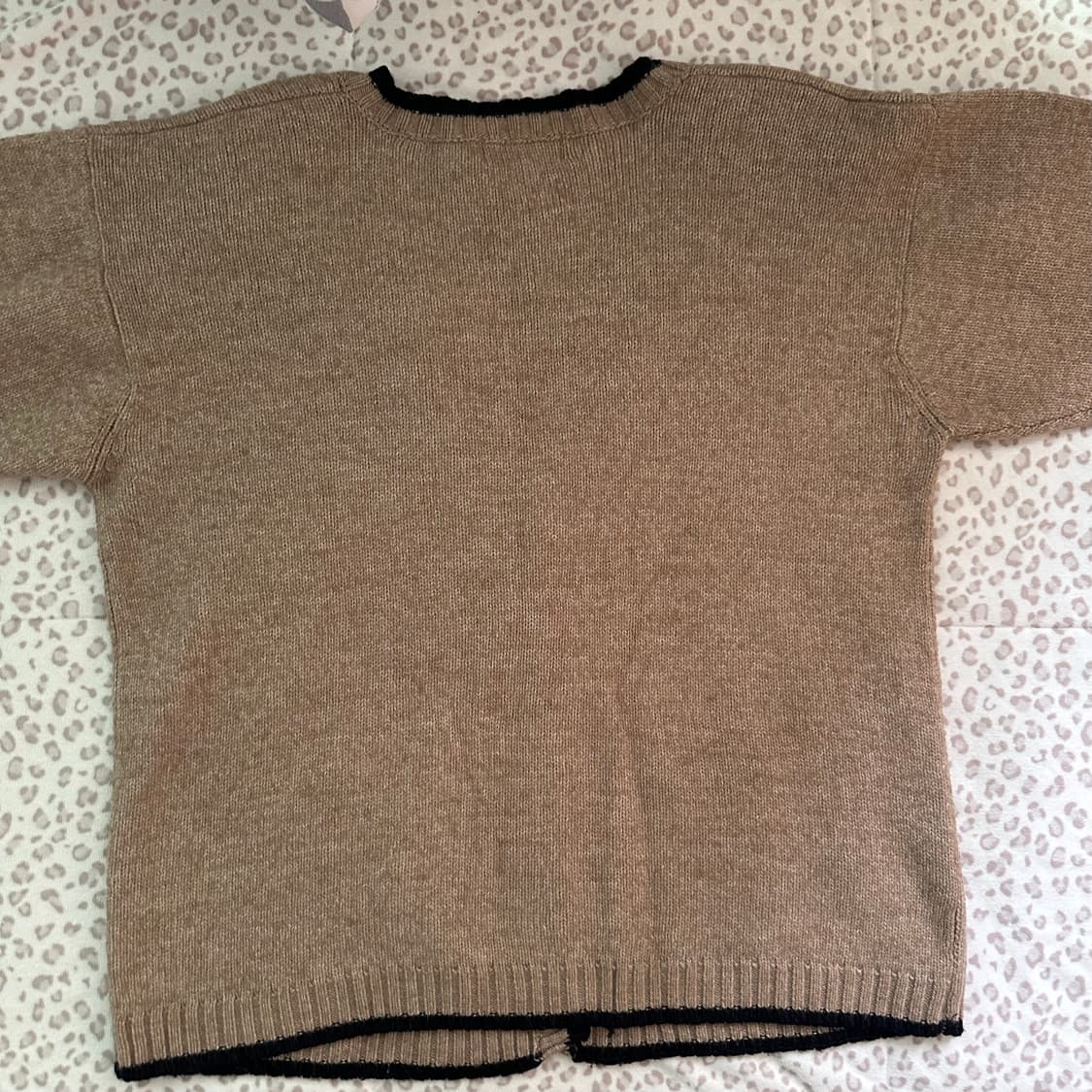 vintage 모리걸 베이지 아가일 니트 가디건 상품이미지2