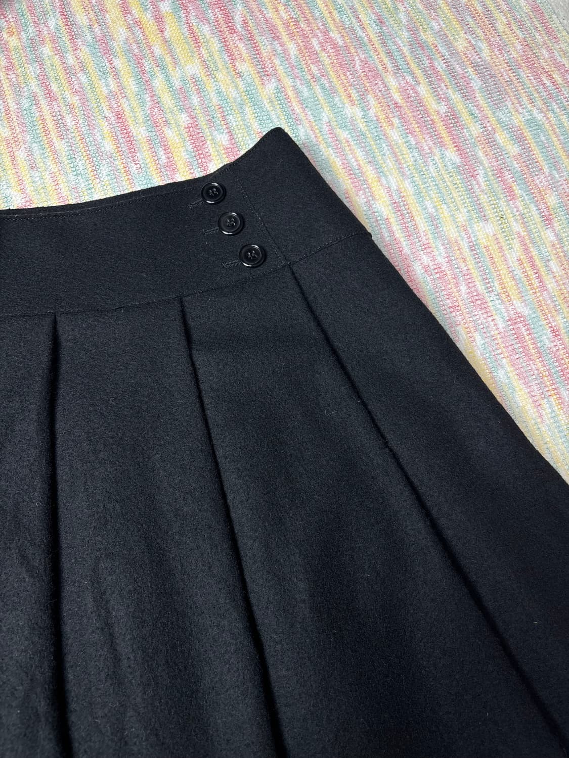 블랙 울 미디 스커트 상품이미지7