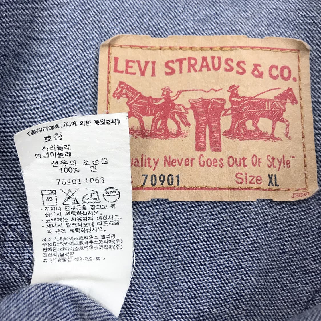 리바이스 Levi's 타입원 빈티지 데님 자켓 남성XL 상품이미지10