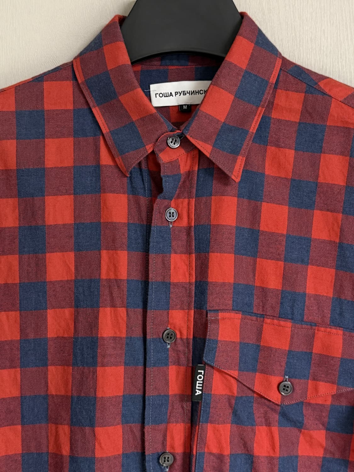 고샤 이중커프 체크셔츠.  상품이미지4