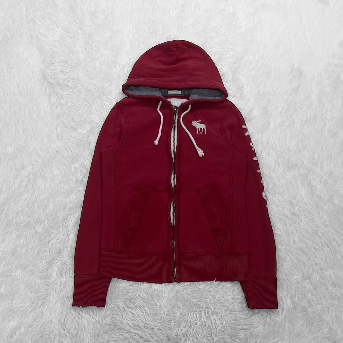 아베크롬비 사이드라인 후드집업 레드버건디 상품이미지2