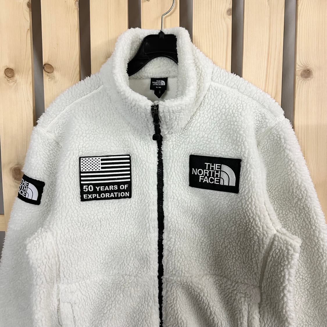 (S) 노스페이스 50주년 화이트 플리스 후리스 집업 자켓 상품이미지4