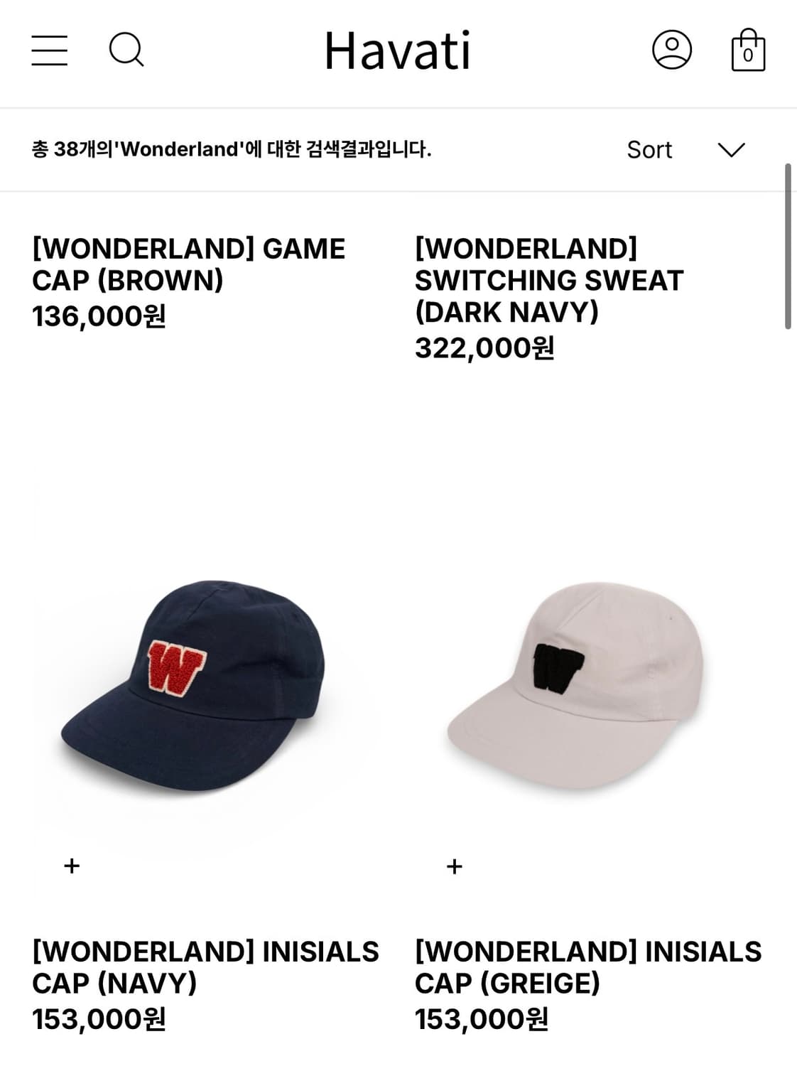 미착용) Wonderland 이니셜 볼캡 네이비 상품이미지3