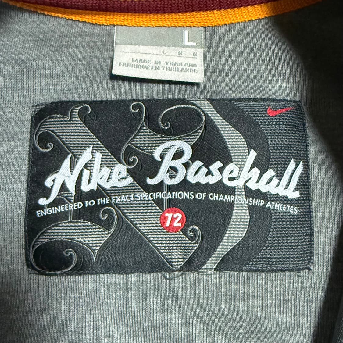[L] 00s 나이키 베이스볼 챠콜 바시티자켓 상품이미지4