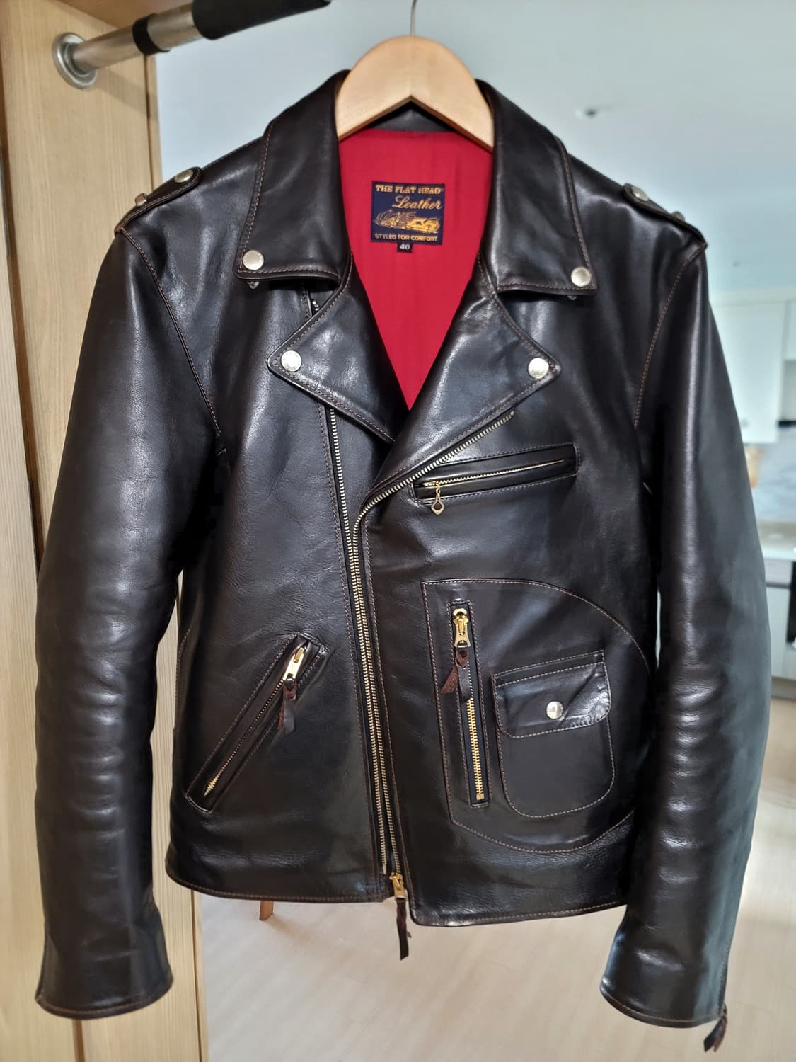 플랫헤드 디포켓 가죽자켓 LJ-HW001 더블라이더 상품이미지1