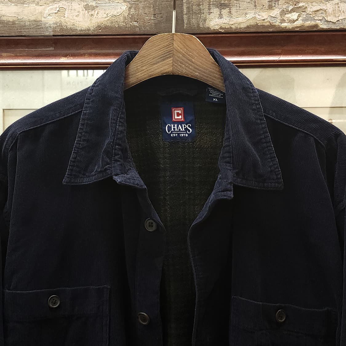 90s 챕스 랄프로렌 코듀로이 워크셔츠 컨트리 쉐르파 셔츠자켓 네이비xl 상품이미지4